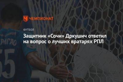 Защитник «Сочи» Дркушич ответил на вопрос о лучших вратарях РПЛ