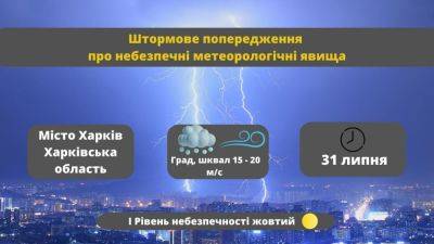 Град и шквал: стихия может разгуляться на Харьковщине уже сегодня вечером