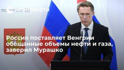 Мурашко заявил, что Россия выполняет обязательства по поставкам Венгрии нефти и газа