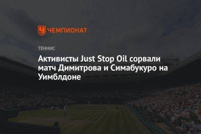 Активисты Just Stop Oil сорвали матч Димитрова и Симабукуро на Уимблдоне