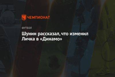 Антон Шунин - Марцел Личка - Шунин рассказал, что изменил Личка в «Динамо» - championat.com