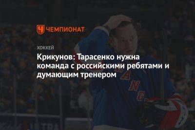 Крикунов: Тарасенко нужна команда с российскими ребятами и думающим тренером