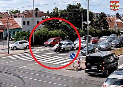 В Чехии водители BMW устроили уличную гонку и сбили мотоциклиста: видео - vinegret.cz - Чехия - Брно