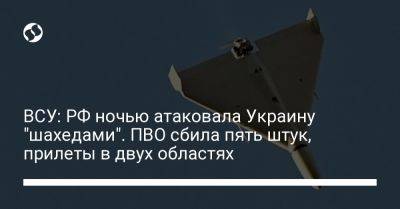 ВСУ: РФ ночью атаковала Украину "шахедами". ПВО сбила пять штук, прилеты в двух областях