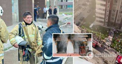 В Алматы загорелась многоэтажка - люди прыгали из окон и выбрасывали детей - видео