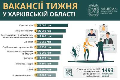 Работа в Харькове и области: вакансии недели с зарплатой до 23 тысяч гривен