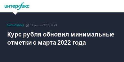 Курс рубля обновил минимальные отметки с марта 2022 года