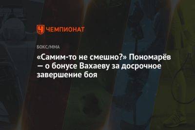 «Самим-то не смешно?» Пономарёв — о бонусе Вахаеву за досрочное завершение боя