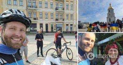 Мишель Мертен – журналист 42 дня ехал на велосипеде из Люксембурга в Киев – собрал деньги деньги Украины - фото