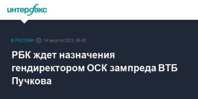 РБК ждет назначения гендиректором ОСК зампреда ВТБ Пучкова
