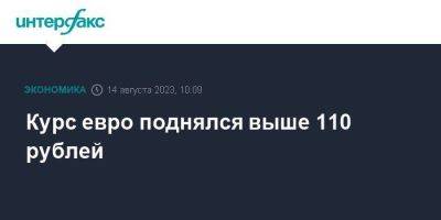 Курс евро поднялся выше 110 рублей