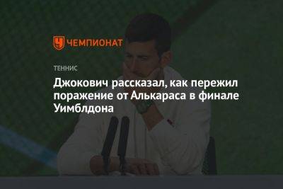 Джокович рассказал, как пережил поражение от Алькараса в финале Уимблдона