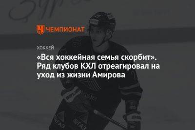 «Вся хоккейная семья скорбит». Ряд клубов КХЛ отреагировал на уход из жизни Амирова