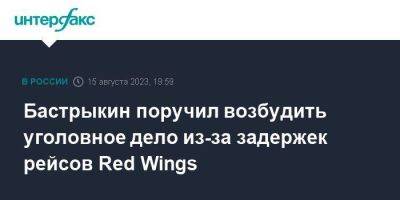 Бастрыкин поручил возбудить уголовное дело из-за задержек рейсов Red Wings