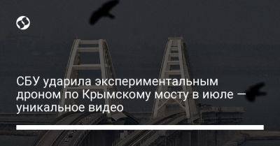 СБУ ударила экспериментальным дроном по Крымскому мосту в июле — уникальное видео