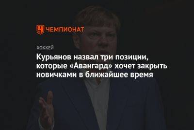 Курьянов назвал три позиции, которые «Авангард» хочет закрыть новичками в ближайшее время