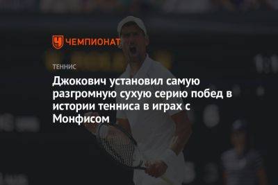 Джокович установил самую разгромную сухую серию побед в истории тенниса в играх с Монфисом