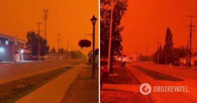 Лесные пожары в Канаде – кроваво-красное небо Канады – видео