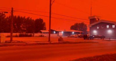 Небо покраснело: в Канаде одновременно бушует 1000 лесных пожаров (видео)