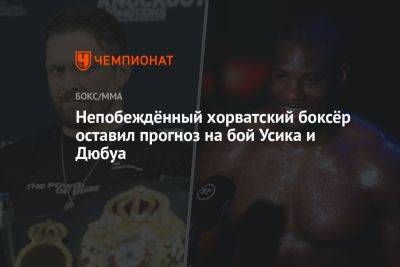 Непобеждённый хорватский боксёр оставил прогноз на бой Усика и Дюбуа