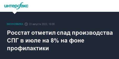 Росстат отметил спад производства СПГ в июле на 8% на фоне профилактики