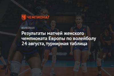 Результаты матчей женского чемпионата Европы по волейболу 24 августа, турнирная таблица