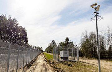 На границе Литвы с Беларусью неизвестные спилили столбы с видеокамерами