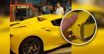 В Китае пожилой водитель поцарапал суперкар Ferrari и заплатил всего $26 за ремонт (фото)