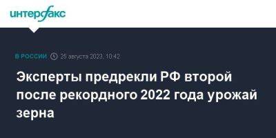 Эксперты предрекли РФ второй после рекордного 2022 года урожай зерна - smartmoney.one - Москва - Россия