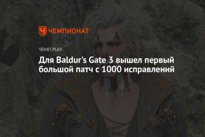 Для Baldur's Gate 3 вышел первый большой патч с 1000 исправлений - championat.com