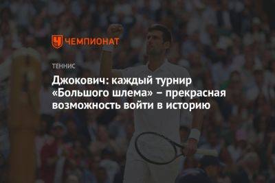 Джокович: каждый турнир «Большого шлема» – прекрасная возможность войти в историю