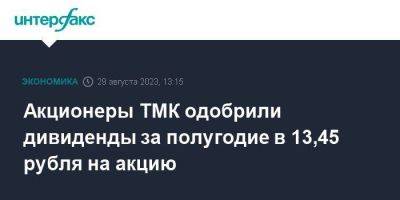 Акционеры ТМК одобрили дивиденды за полугодие в 13,45 рубля на акцию