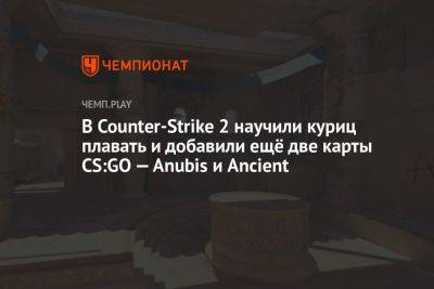 В Counter-Strike 2 научили куриц плавать и добавили ещё две карты CS:GO — Anubis и Ancient