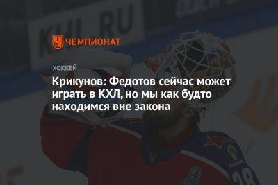 Крикунов: Федотов сейчас может играть в КХЛ, но мы как будто находимся вне закона
