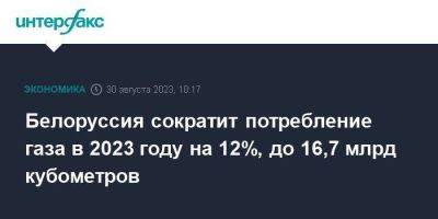 Белоруссия сократит потребление газа в 2023 году на 12%, до 16,7 млрд кубометров