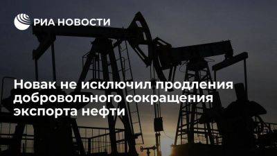 Новак не исключил продления добровольного сокращения экспорта нефти на октябрь