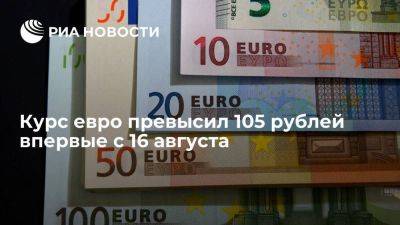 Курс евро на Московской бирже превысил 105 рублей впервые с 16 августа