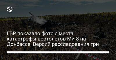 ГБР показало фото с места катастрофы вертолетов Ми-8 на Донбассе. Версий расследования три