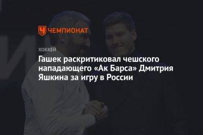 Гашек раскритиковал чешского нападающего «Ак Барса» Дмитрия Яшкина за игру в России