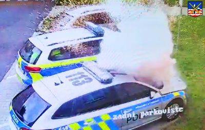В Чехии мужчина подорвал полицейскую машину самодельной бомбой: видео