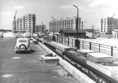 История Киева - фото строительства Русановки в 1960-е годы