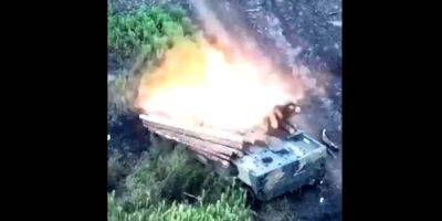 ВС РФ пытались защитить свою БМП деревянной «броней» — видео - nv.ua - Украина - Росія