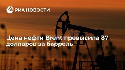 Цена нефти марки Brent поднялась выше 87 долларов за баррель впервые с 13 апреля
