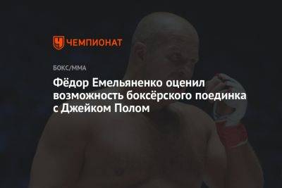 Фёдор Емельяненко оценил возможность боксёрского поединка с Джейком Полом