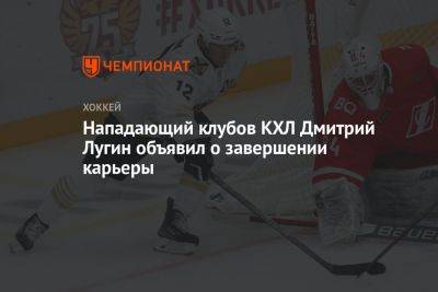 Нападающий клубов КХЛ Дмитрий Лугин объявил о завершении карьеры