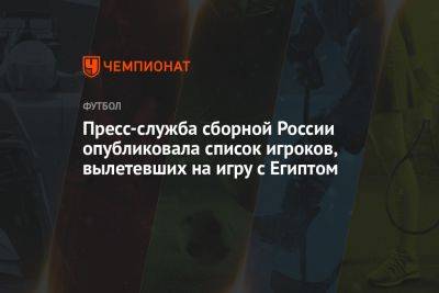 Пресс-служба сборной России опубликовала список игроков, вылетевших на игру с Египтом