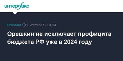 Орешкин не исключает профицита бюджета РФ уже в 2024 году