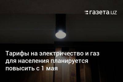 Тарифы на электричество и газ для населения Узбекистана планируется повысить с 1 мая