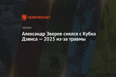 Александр Зверев снялся с Кубка Дэвиса — 2023 из-за травмы