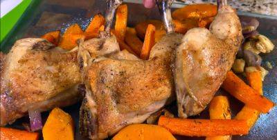 Получается просто обалденно и сочно: рецепт курицы с тыквой, запеченной в духовке